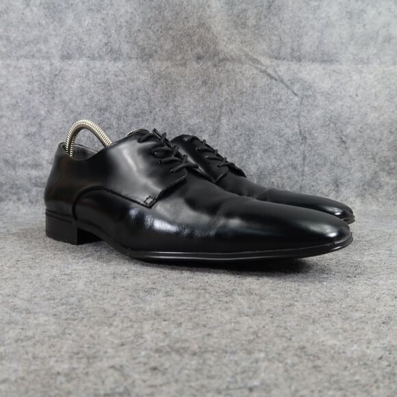 Gino Cherruti Shoes Mens 7.5 Oxford Dress Plain Toe Black Formal Classic Lace Up - Picture 1 of 15